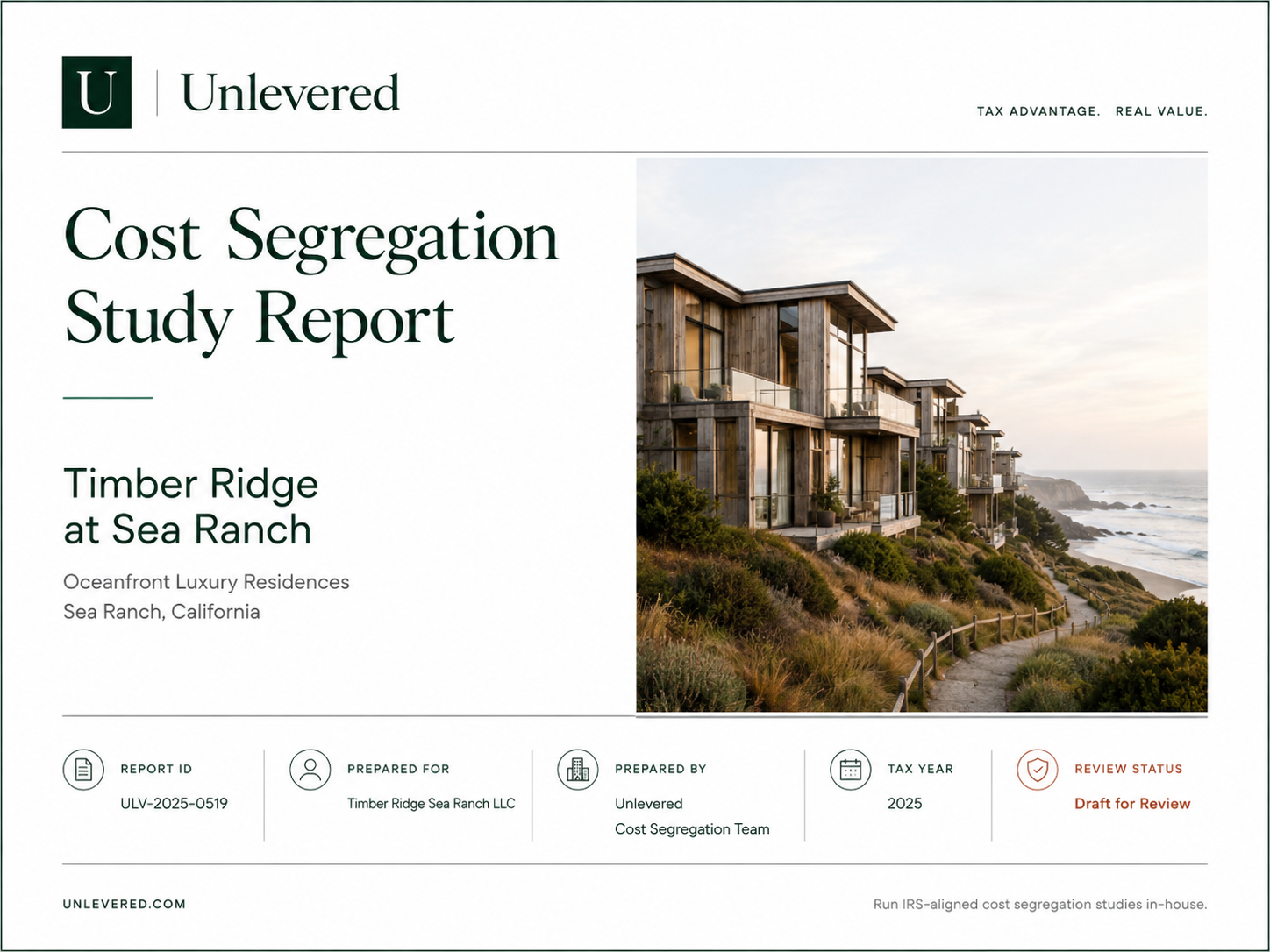 Cost segregation study report preview