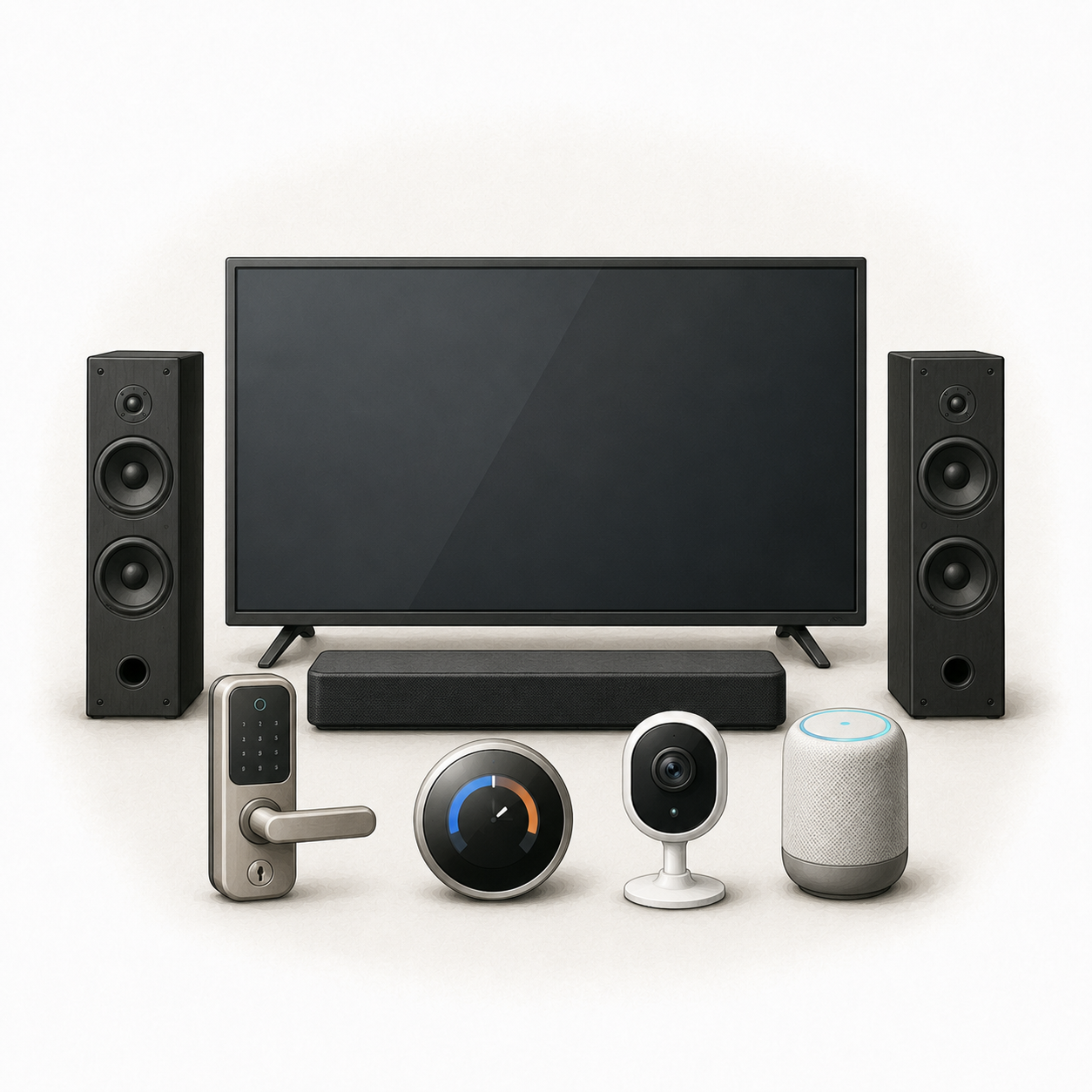 A short-term rental home theater and smart-home setup that lowers the day-to-day hosting workload.