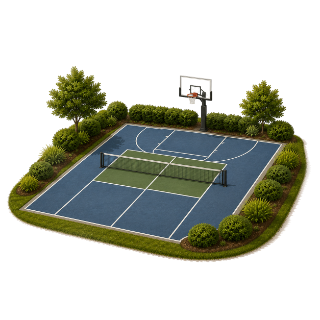 A pickleball court